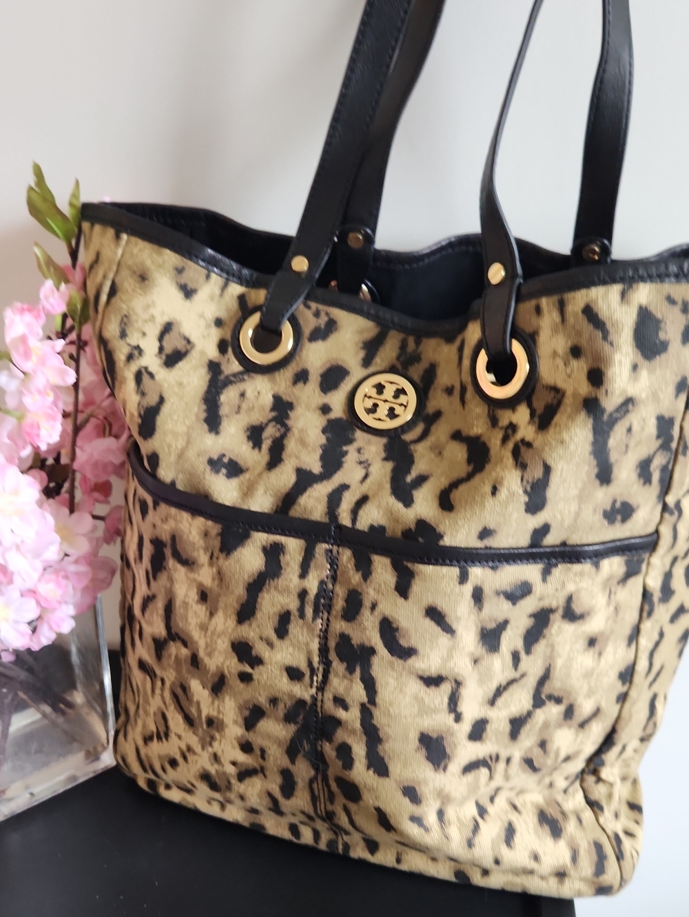 Tory Burch Leopard Canvas Tote - Picture 2 of 7